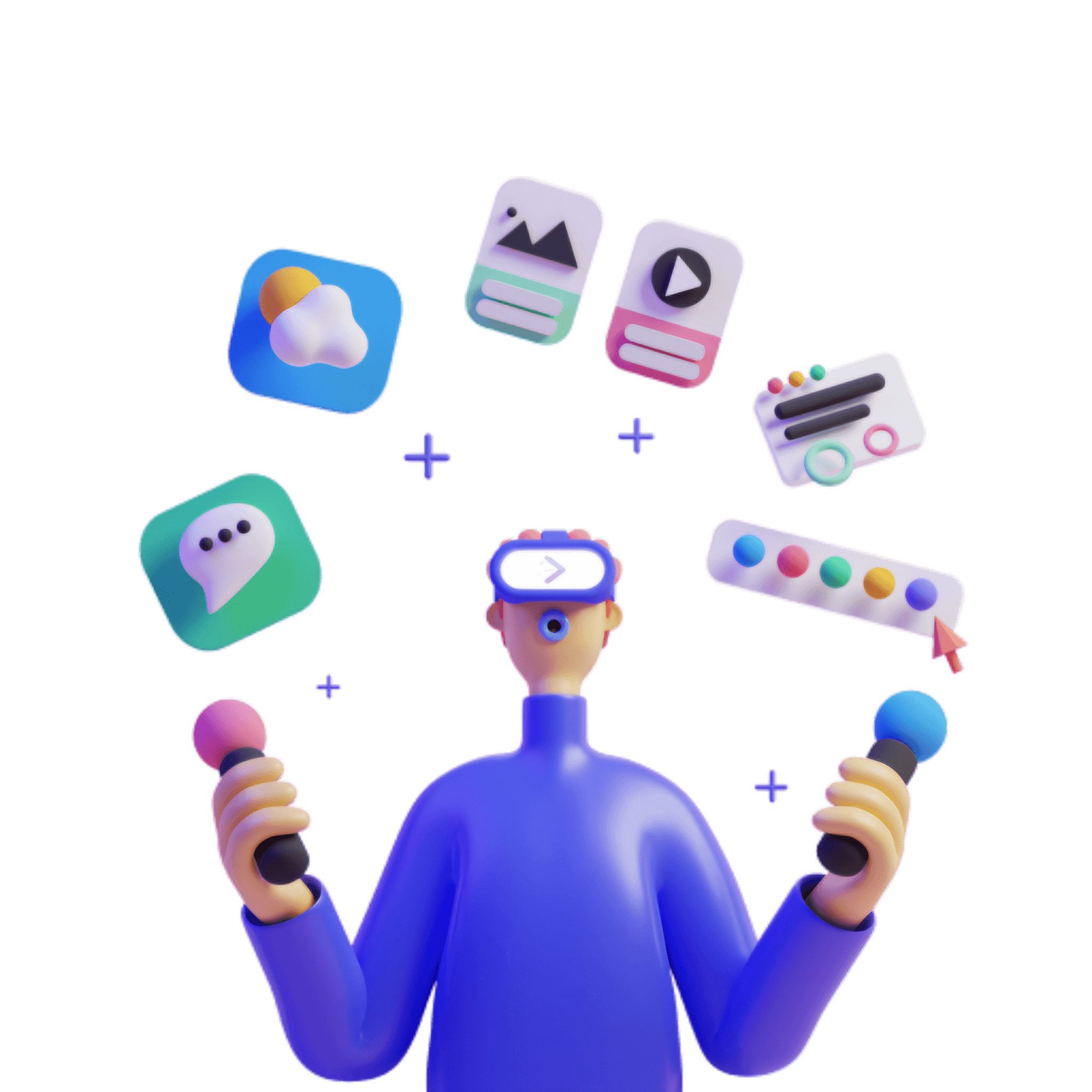 Pessoa com um óculos de realidade virtual impressionada com as soluções da Maxyni.