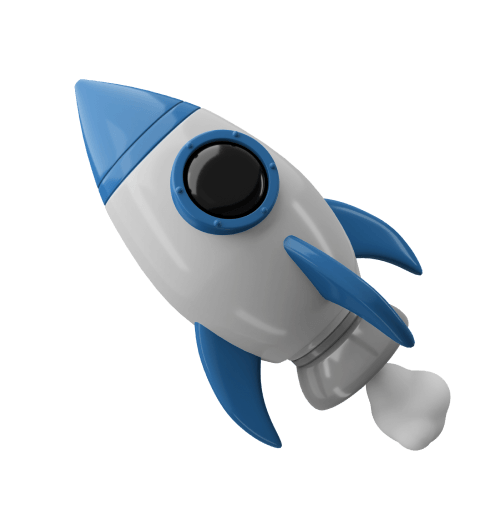 Foguete voando de lado para cima.